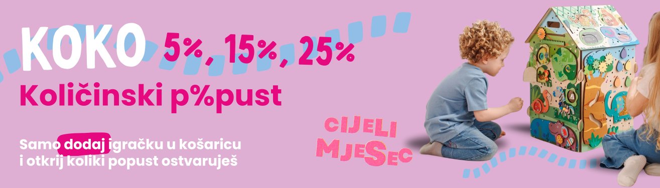 Količinski popust na sve Montessori i drvene igračke kroz travanj 2026. godine na ELIS DESIGN webshopu