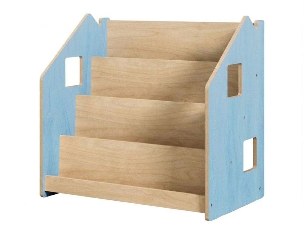 Dječji regal Mala Kućica  - dvostrani prirodni/plavi