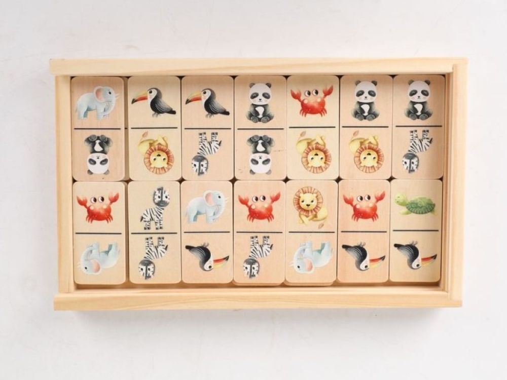 Drvena memory igra (domino) - Životinje iz zoološkog vrta