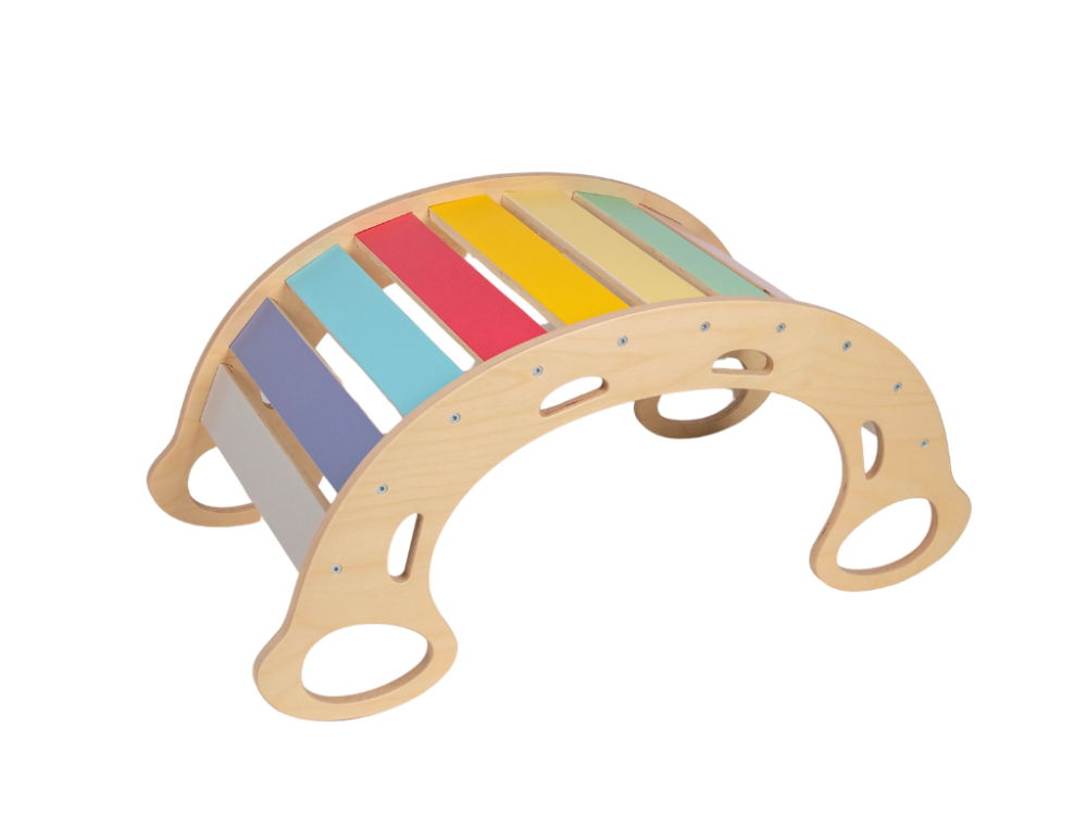 Drvena Montessori ljuljačka (Piklerov Luk) 5u1 - svježe boje