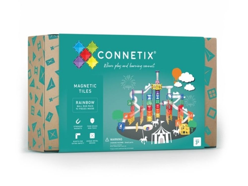 Magnetne pločice Connetix - staza s šarenim kuglicama 92 komada